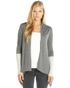 Jamison Grey Colorblock Cashmere Blend Cardigan - Lyst