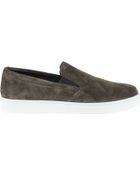 Prada Slip On Uomo Camoscio Grigio - Lyst