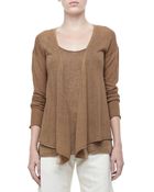 Donna Karan New York Long-Sleeve Draped Cashmere Cardigan - Lyst