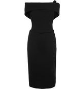 Oscar de la Renta Draped Neck Wool-Blend Dress - Lyst