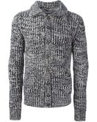 Dolce & Gabbana Ribbed Knit Cardigan - Lyst