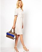Asos Military Shirt Dress - Lyst