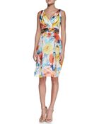 Theia Dancer Floral Printed Dress - Lyst