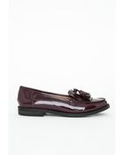 Missguided Tassel Fringe Loafers Burgundy Patent - Lyst
