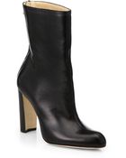 Manolo Blahnik Leather Ankle Boots - Lyst