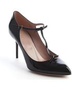 Gucci Black Patent Leather Knot Detail Strappy Pumps - Lyst