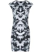 McQ by Alexander McQueen Printed Stretch-Cotton Mini Dress - Lyst