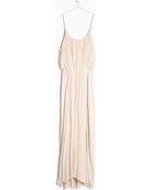 Mango Pleated Long Dress - Lyst