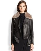 Acne Studios Mape Lamb Shearling-trimmed Leather Jacket - Lyst