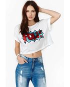 Nasty Gal Pow Sequin Crop Tee - Lyst
