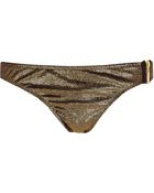 River Island Gold Metallic Bikini Bottoms - Lyst