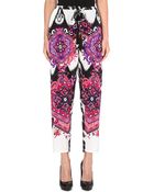 Emilio Pucci Printed Tapered Silk Trousers White - Lyst