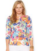 Lauren by Ralph Lauren Plus Size Floral-Print Sweater - Lyst