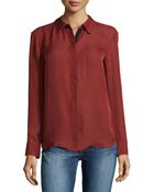 Michael Stars Silk Button-Down Blouse - Lyst