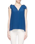 ChloƩ Bow Shoulder Silk Top - Lyst