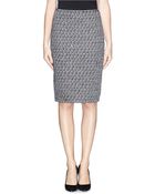 St. John Check Sequin Pencil Skirt - Lyst
