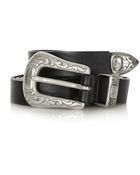 Topshop Western Detail Leather Belt Black - Lyst