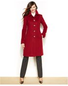 Anne Klein Petite Wool-Cashmere-Blend Walker Coat - Lyst
