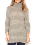 Ralph Lauren Lauren Open Knit Turtleneck Sweater - Lyst