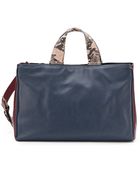 Pour La Victoire Inez Leather Cary-All Bag/Navy - Lyst