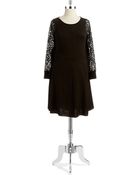 Eliza J Plus Lace Accented Sweater Dress - Lyst