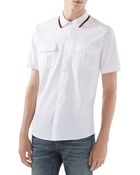Gucci Twill Short-Sleeve Duke Shirt With Pique Collar - Lyst