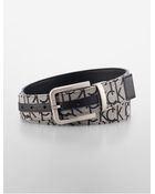 Calvin Klein Reversible Logo Jacquard Leather Belt - Lyst