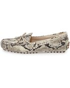 Cole Haan Grant Snake-Print Leather Driver - Lyst
