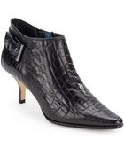 Donald J Pliner Lexie Croco-Embossed Leather Ankle Boots - Lyst