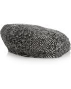 Dolce & Gabbana Herringbone Wool Blend Tweed Flat Cap - Lyst