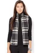 Lauren by Ralph Lauren Quilted Plaid Vest - Lyst