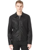 Calvin Klein Textured Faux Leather Bomber Jacket - Lyst