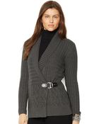 Lauren by Ralph Lauren Shawl-Collar Sweater - Lyst
