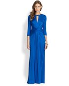 Issa Silk Jersey Long Sleeve Gown - Lyst