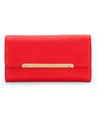 Saks Fifth Avenue Black Label Carol Leather Flap Wallet - Lyst