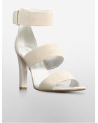 Calvin Klein Asa Suede + Leather High Heel Sandal - Lyst