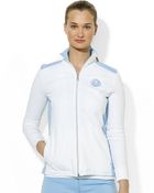 Lauren by Ralph Lauren Stretch-Cotton Mockneck Jacket - Lyst