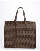 Fendi Tobacco Zucca Spalmati Top Handle Excursion Tote - Lyst