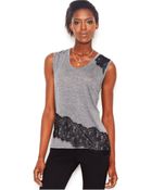 Rachel Rachel Roy Sleeveless Lace-overlay Top - Lyst