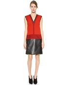 J. Mendel Sleeveless V Neck Dress - Rouge/Noir - Lyst