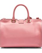 Saint Laurent Rose Leather Ligne Y Small Cabas Tote - Lyst