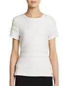 Calvin Klein Short-Sleeve Pintuck Top - Lyst