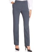 Jones New York Petite Straight-Leg Plaid Pants - Lyst