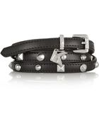 Karl Lagerfeld Studded Leather Skinny Belt - Lyst