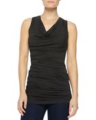 Donna Karan New York Sleeveless Ruched Slub Tunic - Lyst