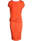 H&M Draped Dress - Lyst