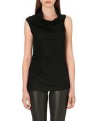 Helmut Lang Drape Wool Top - Lyst