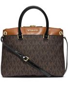 MICHAEL Michael Kors Aubrey Monogram Large Satchel - Lyst