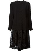 Sacai Velvet Divore Skirt Dress - Lyst