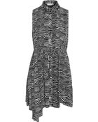 Balmain Asymmetric Silk Crepe De Chine Dress - Lyst